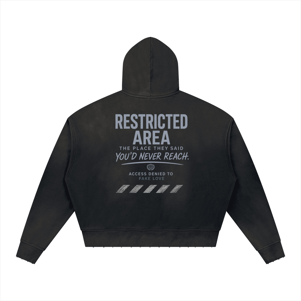 Unisex Sunfade Distressed Boxy Hoodie