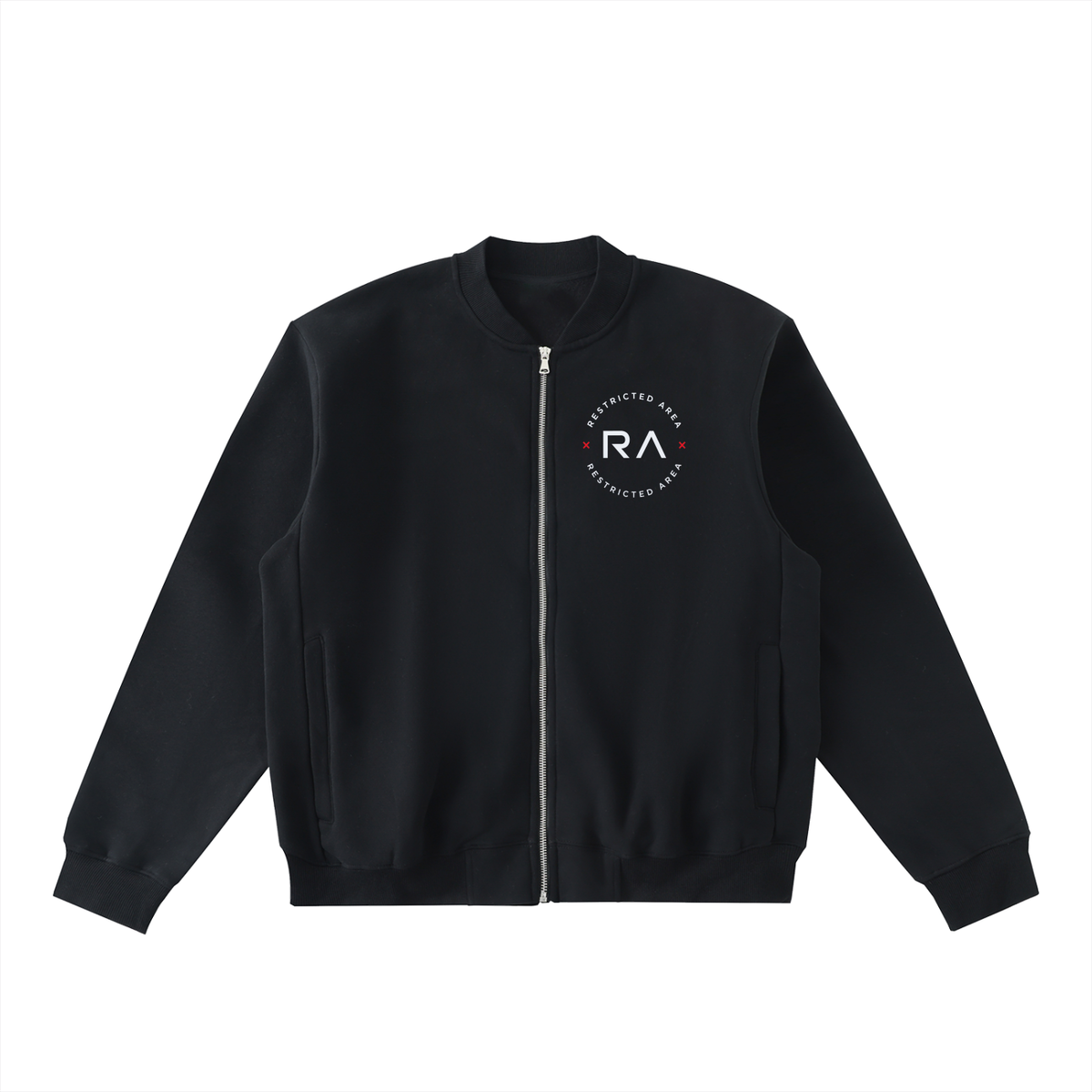 Essential Zip-Up Fleeced Varsity Jacket