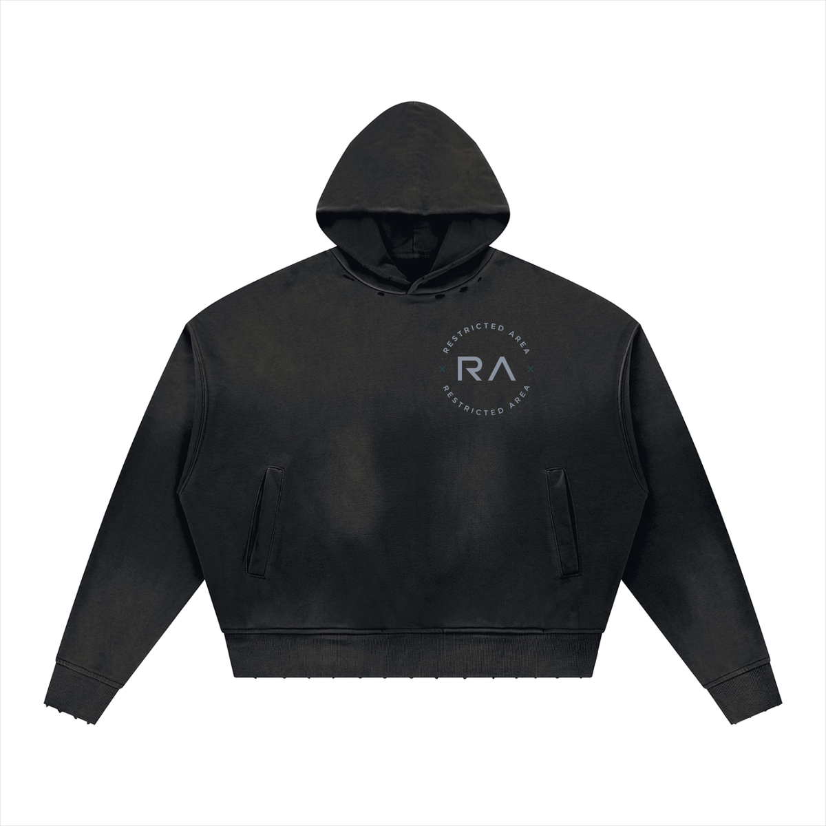 Unisex Sunfade Distressed Boxy Hoodie