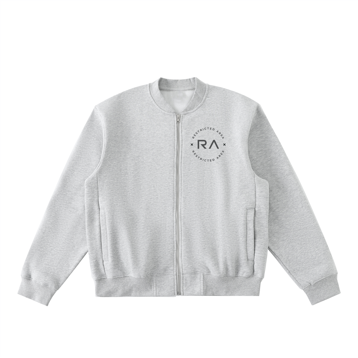 Essential Zip-Up Fleeced Varsity Jacket