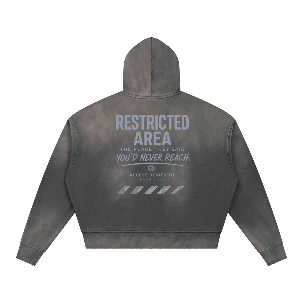 Unisex Sunfade Distressed Boxy Hoodie