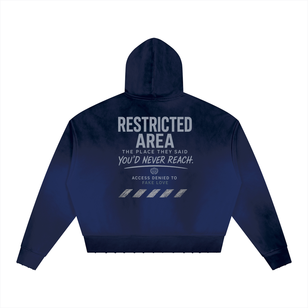 Unisex Sunfade Distressed Boxy Hoodie