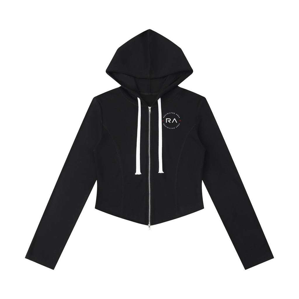 Women's Slim Cropped Full Zip Hoodie