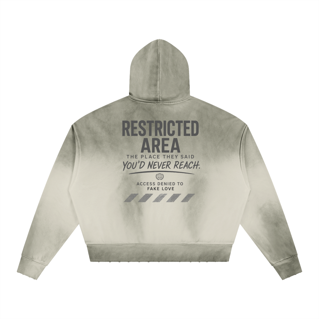 Unisex Sunfade Distressed Boxy Hoodie